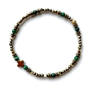 bracelet tiny cruz malachite