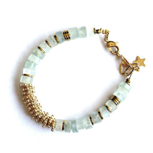 bracelet puka or aigue marine