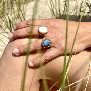 bague scarabée labradorite