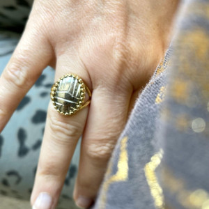 bague scarabée pyrite