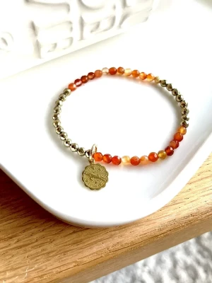 bracelet élastique bélier cornaline