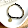 bracelet scorpion astro obsidienne dorée
