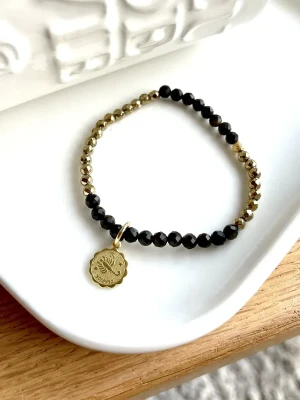 bracelet scorpion astro obsidienne dorée