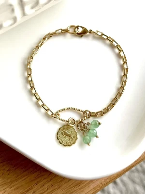 bracelet taureau chaine et aventurine