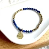 BRACELET VERSEAU LAPIS LAZULI MEDAILLE ASTRO