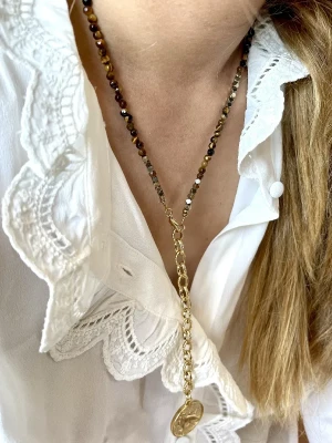 collier lion oeil de tigre