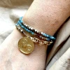 collier belier pierre apatite, bracelet multitours médaille astro belier