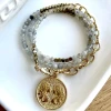 collier gémeaux labradorite chaine et multitours médaille astro gémeaux