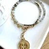 collier gémeaux labradorite chaine et multitours médaille astro gémeaux