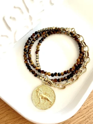 collier lion oeil de tigre