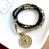 collier scorpion astro obsidienne dorée bracelet multitours