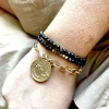 collier scorpion obsidienne dorée