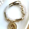 collier vierge quartz rose