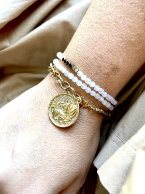 collier vierge quartz rose multitours