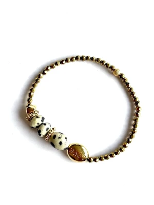 BRACELET GAIA JASPE DALMATIEN