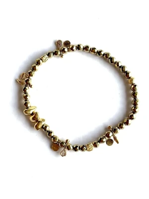 bracelet lucia hématites et pampilles or