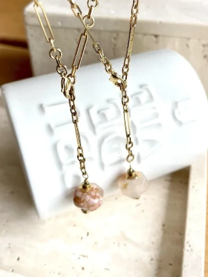sautoir bola agate fleur de cerisier