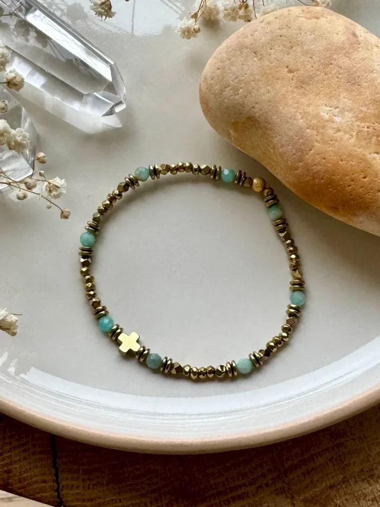 bracelet hématites et amazonite