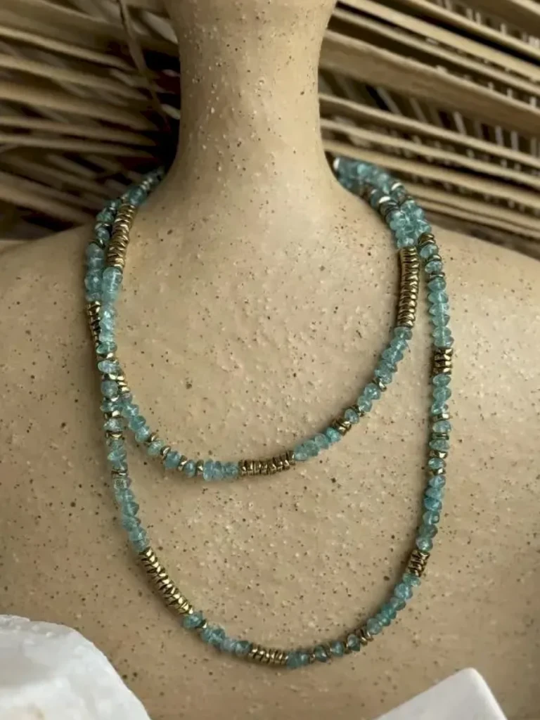 bracelet collier multitours en apatite