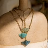 COLLIER SCARABÉE EN PIERRES NATURELLES
