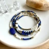 BRACELET MULTITOURS EN LAPIS LAZULI ET SCARABÉE
