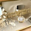 collier chaine maille trombone or