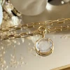 collier chaine maille trombone or