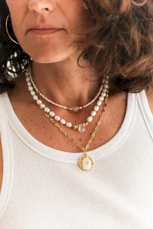 COLLIER PERLES D'EAU DOUCE CRISTAL DE ROCHE BETH
