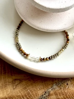 bracelet celeste oeil de tigre et quartz rutile