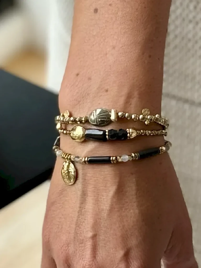 bracelet cigale spinelle noire