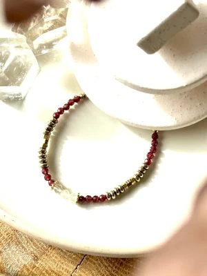 bracelet celeste grenat
