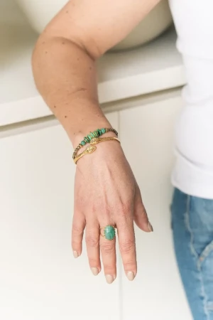 BRACELET AGATE TURQUOISE MARINELLA - Epanouissement personnel, Guérison émotionnelle
