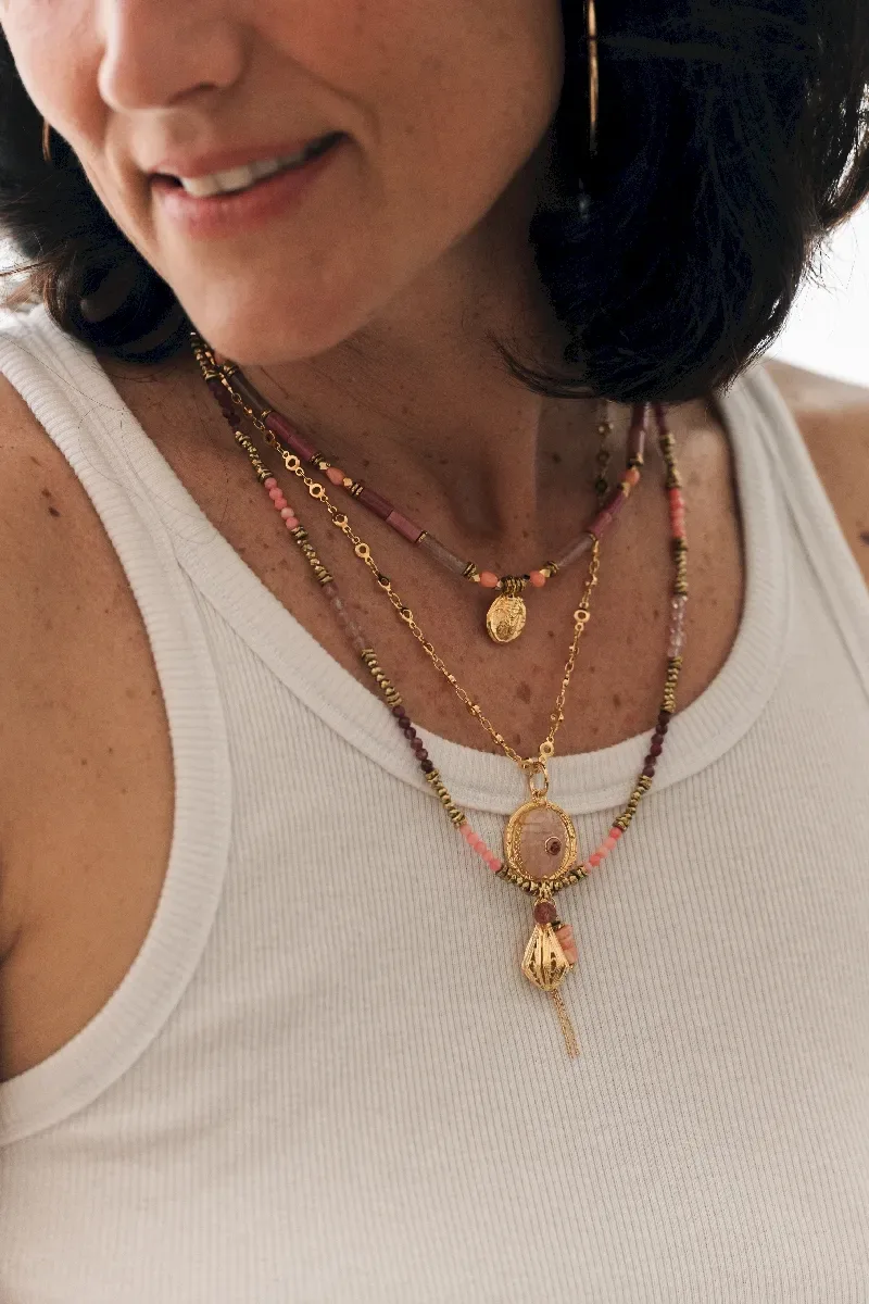 collier fin en diamant et tourmaline