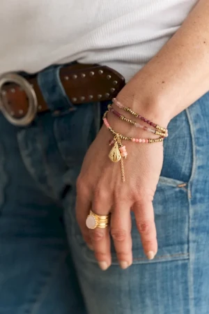 BRACELET / COLLIER  FREYA QUARTZ FRAISE CORAIL TOURMALINE - Amour de soi, Estime de soi