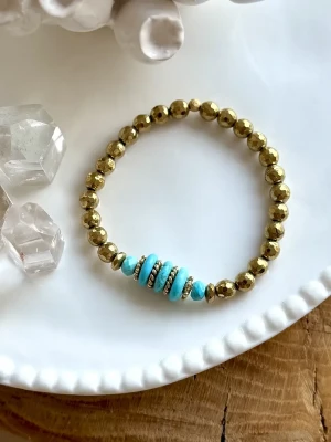 BRACELET HOWLITE TURQUOISE MARINELLA - Epanouissement personnel, Guérison émotionnelle