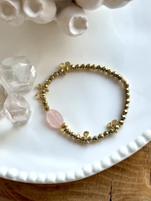 BRACELET QUARTZ ROSE SCARABÉE LITHA - Amour de soi