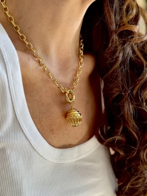 PENDENTIF BOLA PRÉCIEUX - Citrine / Labradorite
