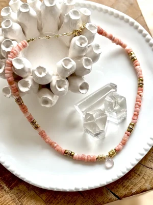 COLLIER CORAIL QUARTZ ROSE LOLA - Amour de soi, Estime de soi, Courage