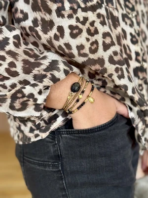 BRACELET ONDINE OBSIDIENNE DOREE - Libération des blocages, protection