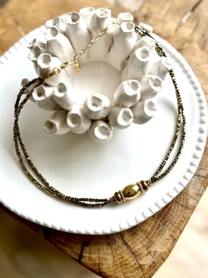 COLLIER DIVA OR - DOUBLE HEMATITES - Ancrage Stabilité émotionnelle