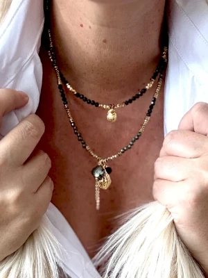 COLLIER FREYA PYRITE OBSIDIENNE  héritages familiaux, blocages, Abondance