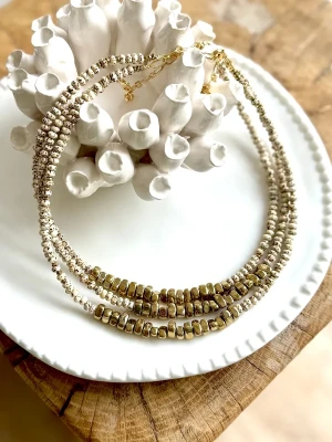 COLLIER ILLUMINA HÉMATITES  - Sérénité, Méditation, ancrage émotionnel