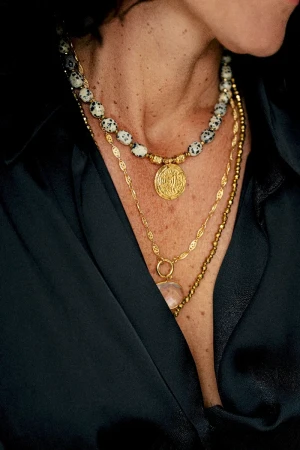 COLLIER ROMA JASPE DALMATIEN - Sérénité, Inquiétudes, Protection