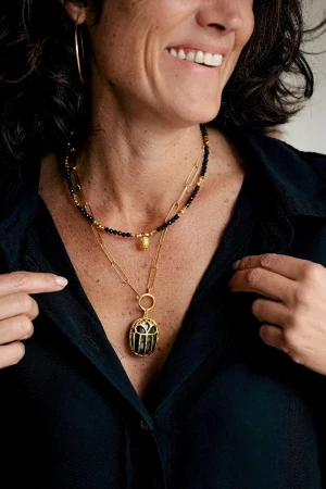 COLLIER ONDINE SCARABÉE OBSIDIENNE  héritages familiaux, blocages, protection