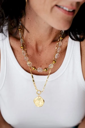 COLLIER HORTENSE AMETHYSTE VERTE - Ancrage,Gestion des émotions, Sérénité