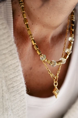 COLLIER RÉTRO MULTI AMETHYSTE VERTE - Ancrage,Gestion des émotions, Sérénité