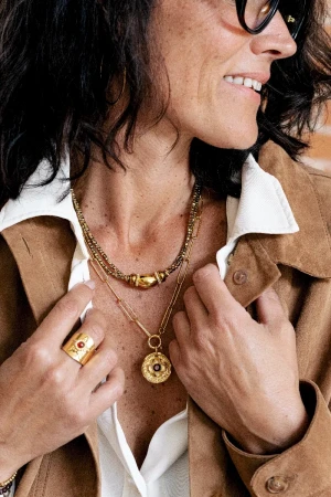 COLLIER DIVA OR - DOUBLE HEMATITES - Ancrage Stabilité émotionnelle