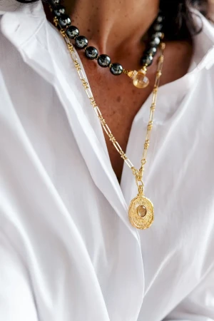 COLLIER CHAINE LÉONTINE - Maille ovale