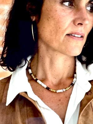 COLLIER VARUNA OR OPALE / GRENAT  - Confiance en soi et rayonnement personnel