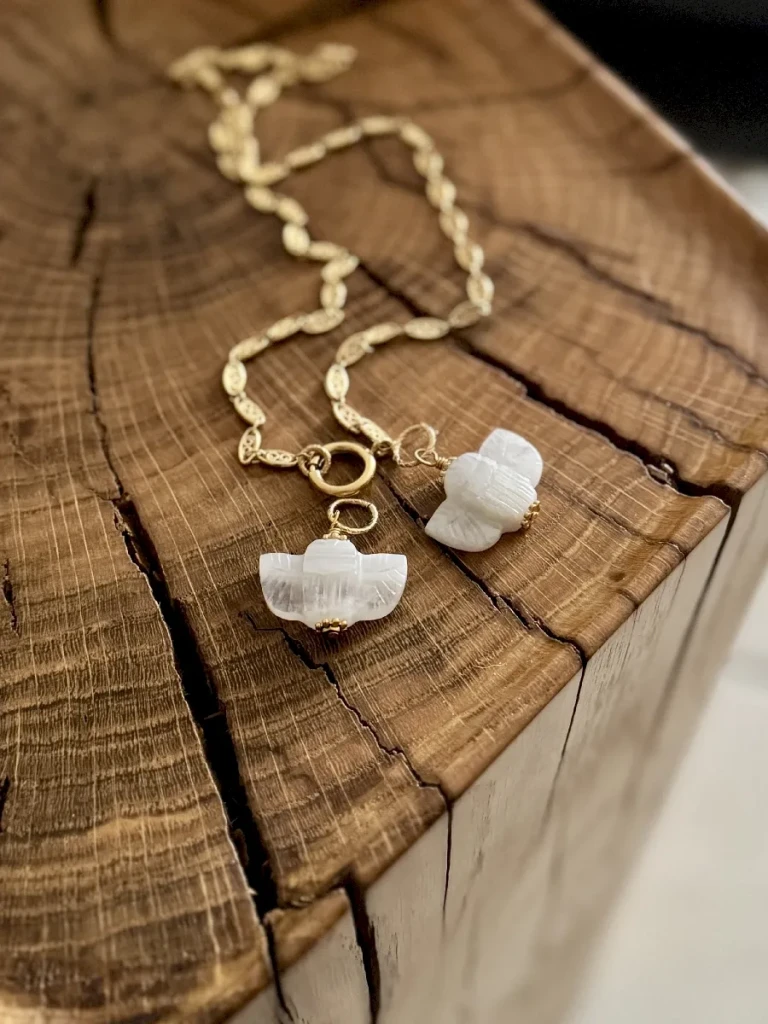 BIJOUX SCARABÉE PIERRE DE LUNE PAULETTE QUINCAILLERIE